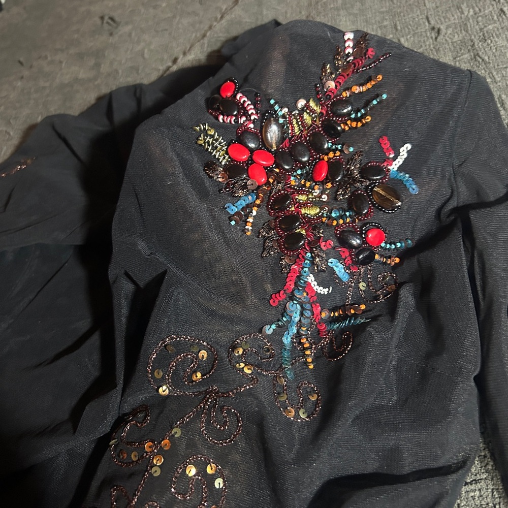 Very rare! Women’s Cache mesh embellished blouse size small - Picture 7 of 7